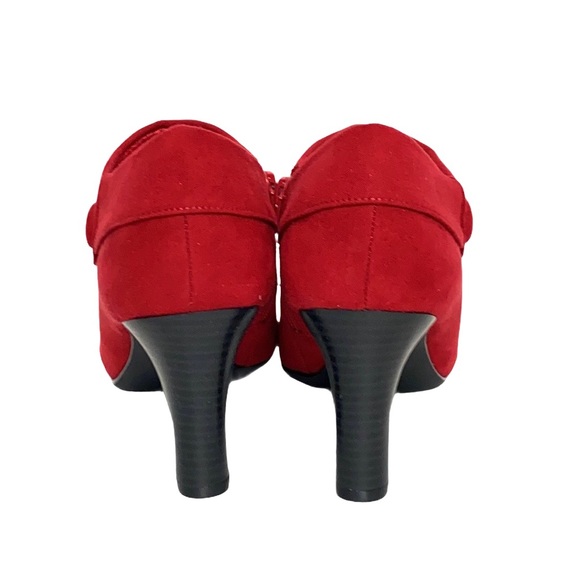 amelia grace Shoes Amelia Grace Red Faux Suede Ankle